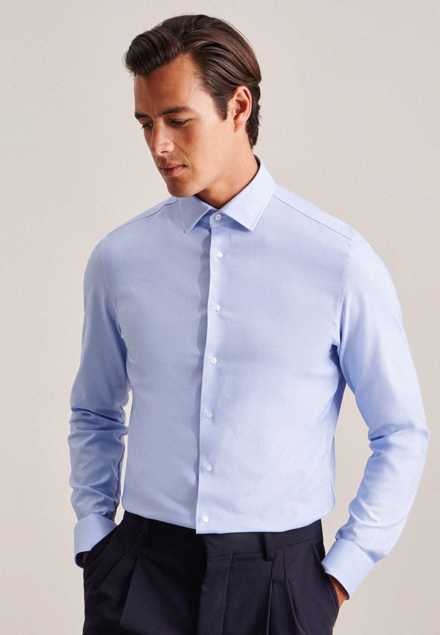 Image of Performance-hemd X-slim Fit Langarm Uni Herren Hellblau 40