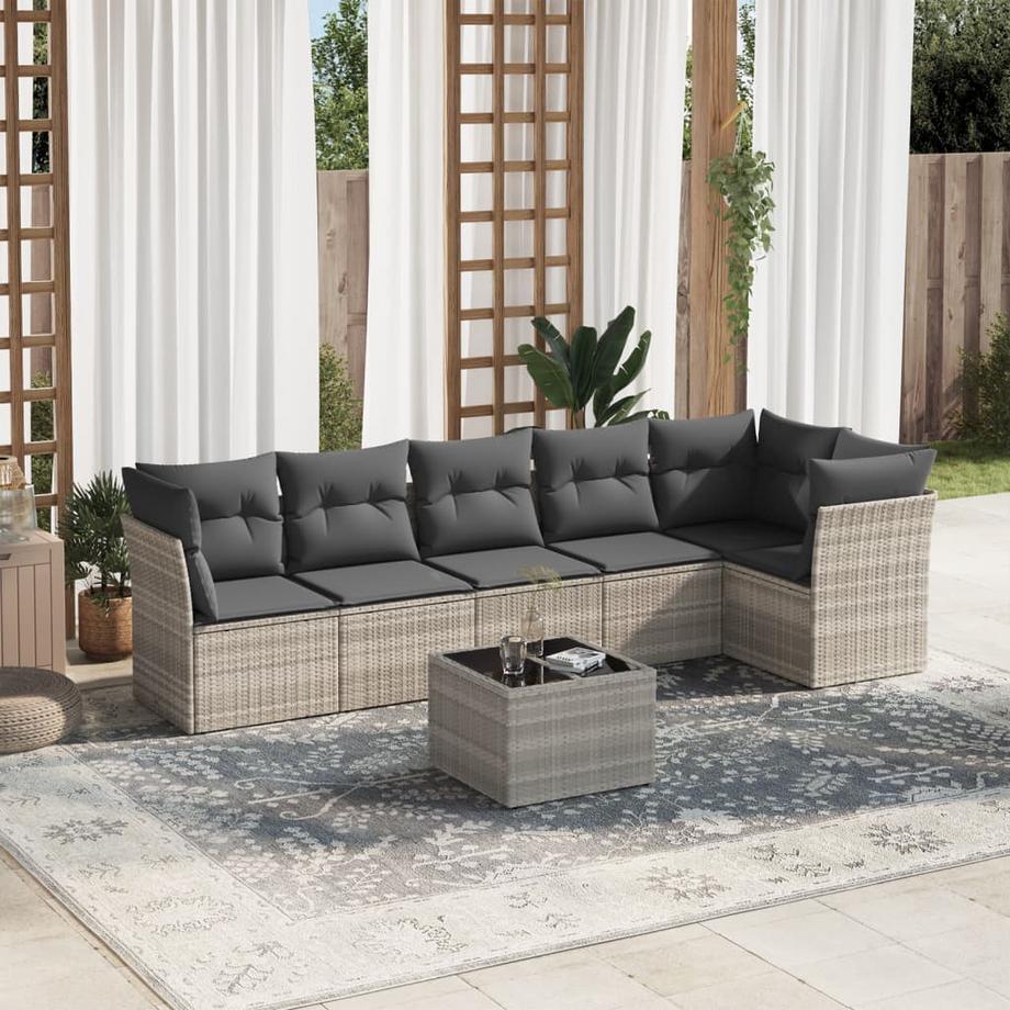 VidaXL set divano da giardino Polirattan  