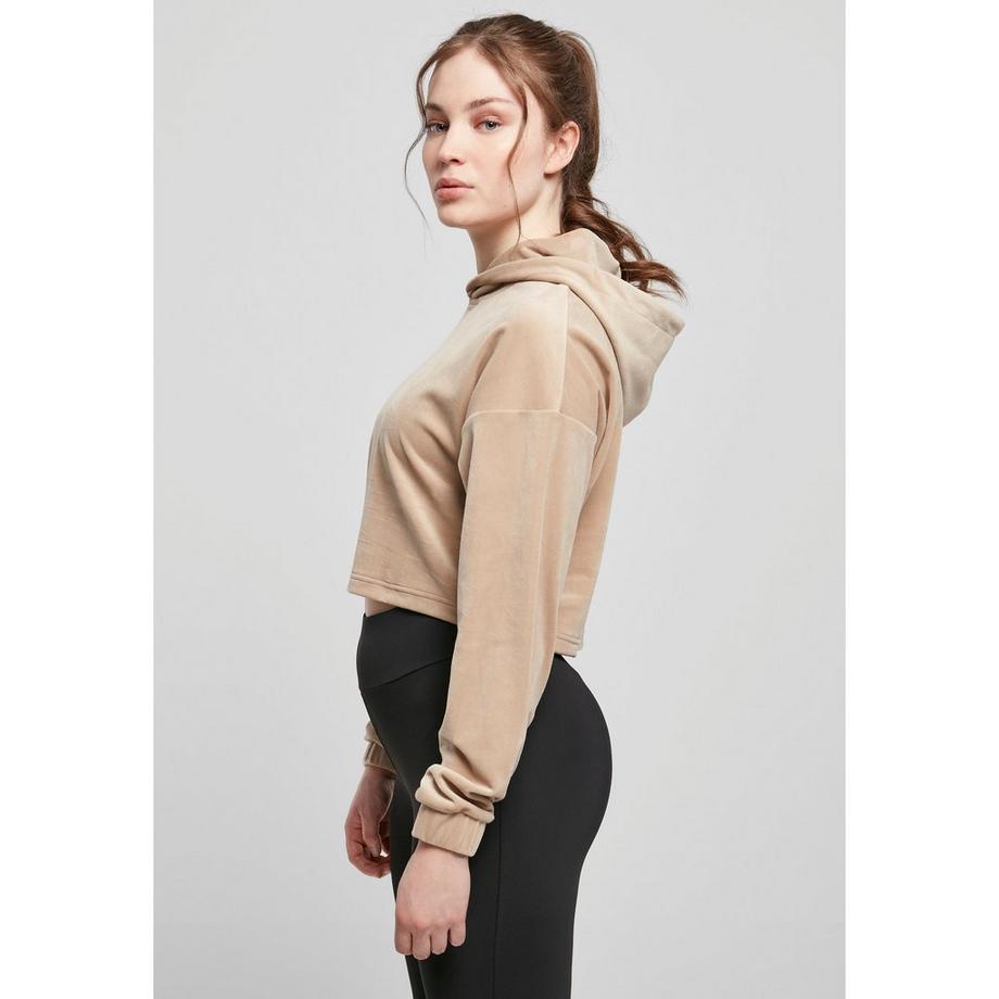 URBAN CLASSICS Sweatshirt à capuche Cropped Velvet Oversized  