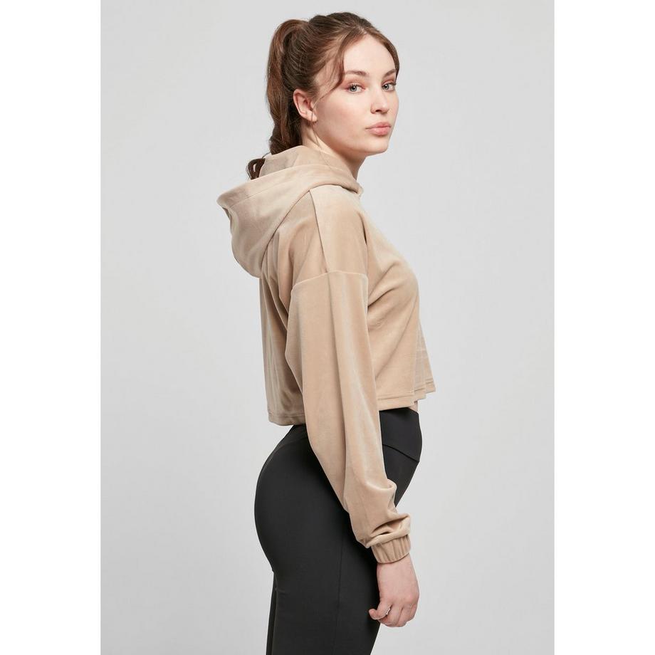 URBAN CLASSICS Sweatshirt à capuche Cropped Velvet Oversized  