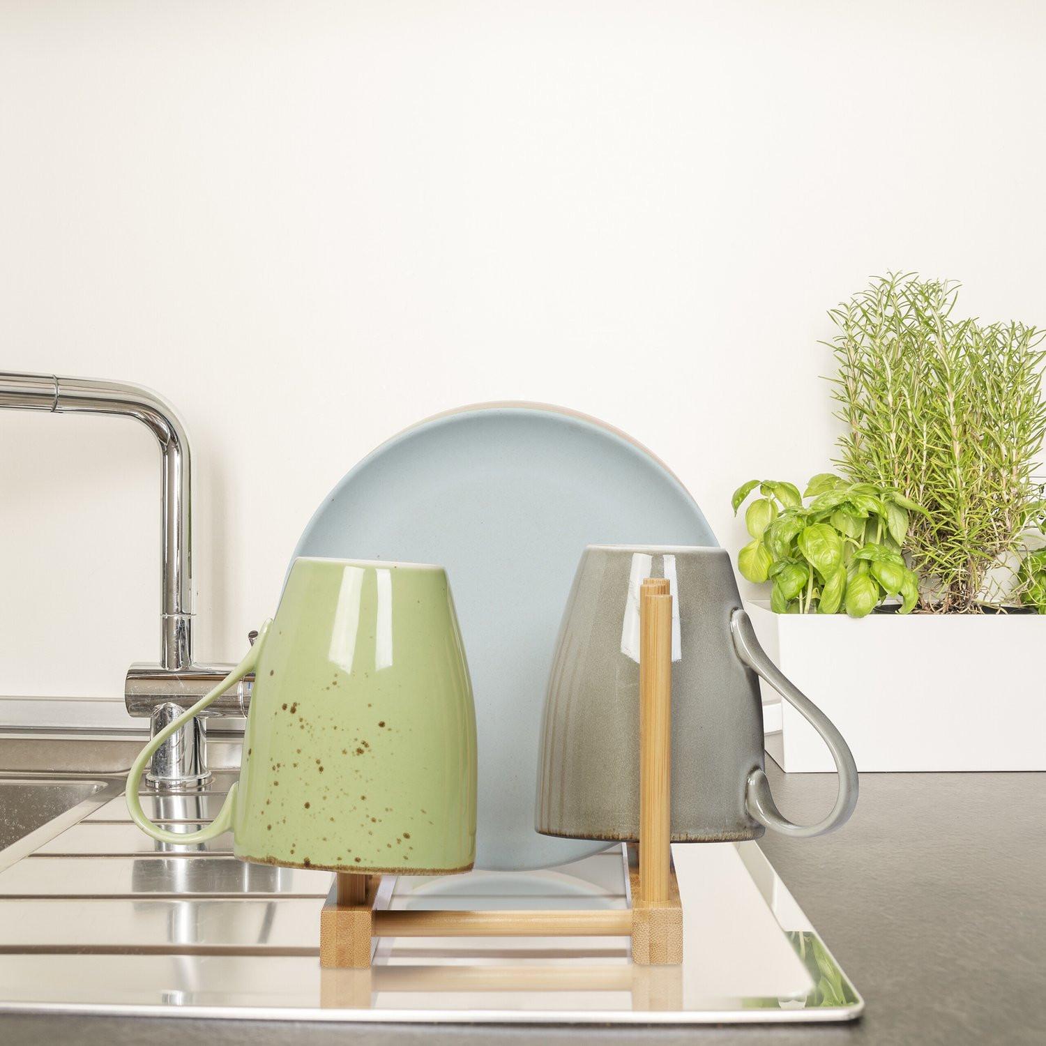 B2X 2er-Set Tellerständer aus Bambus  