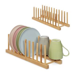 B2X 2er-Set Tellerständer aus Bambus  