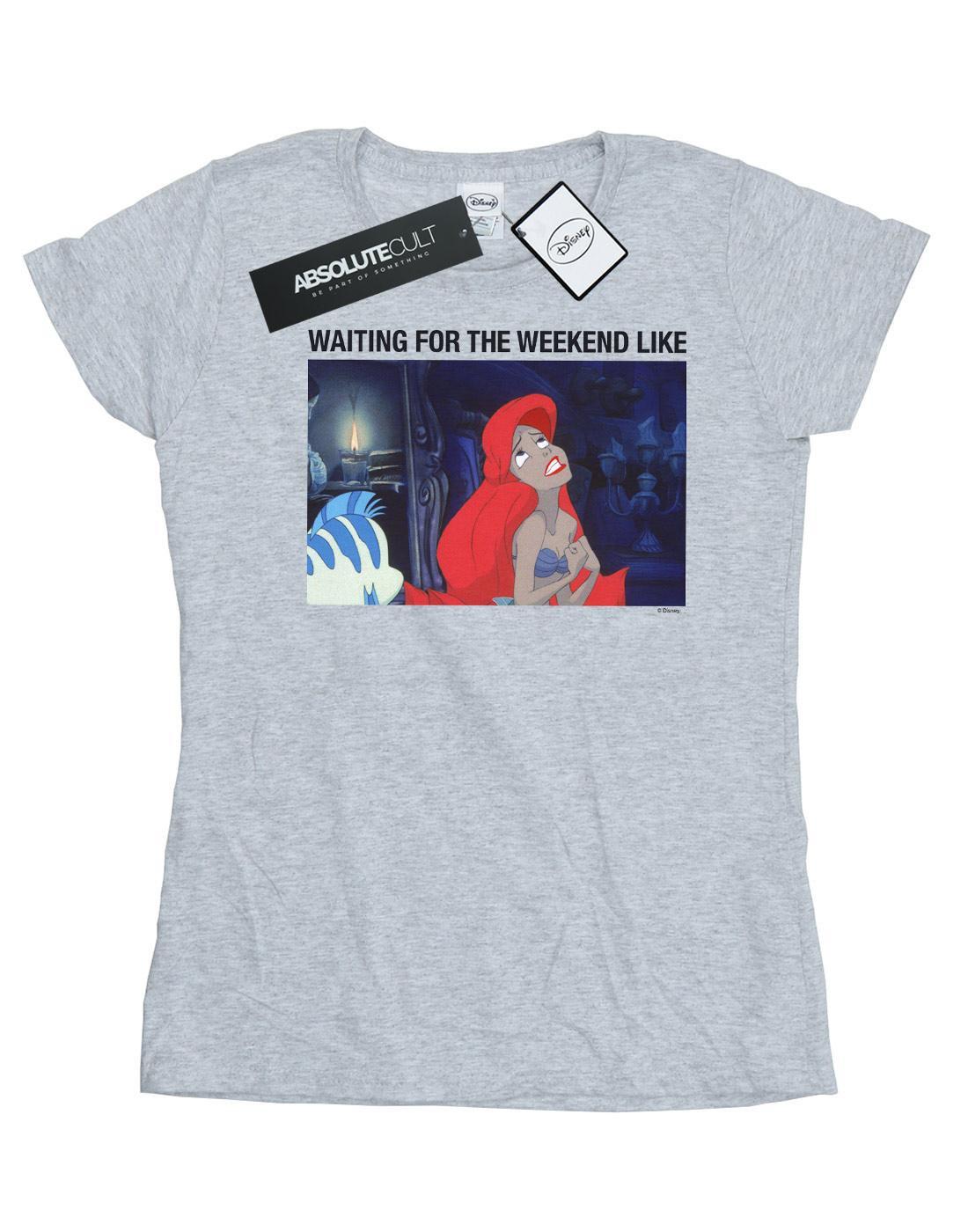 Image of The Little Mermaid Waiting For The Weekend Tshirt Damen Grau XL