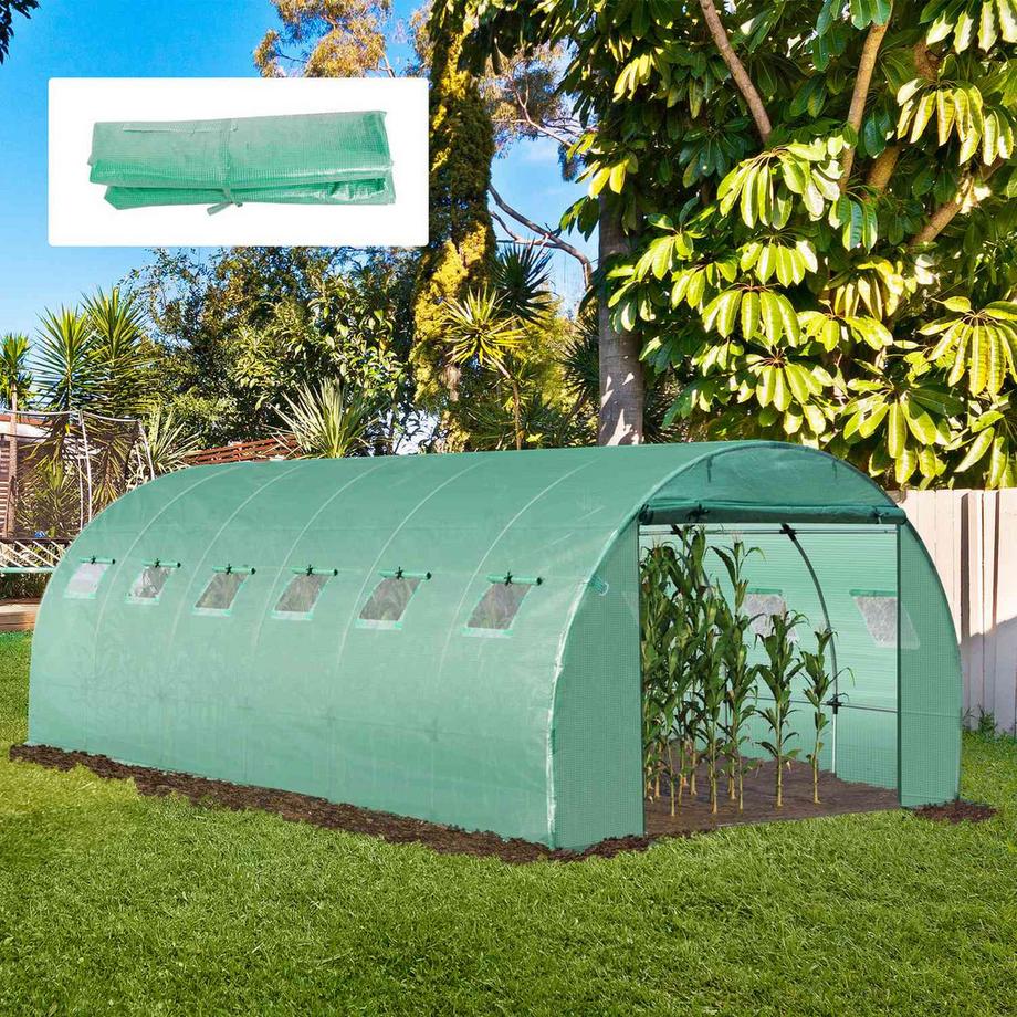 Northio Pellicola In Polietilene 6X3X2M, Pellicola Di Ricambio Con 12 Finestre, Per Tunnel Da Giardino, Pellicola Per Serra, Pellicola Da Giardino, Polietilene  