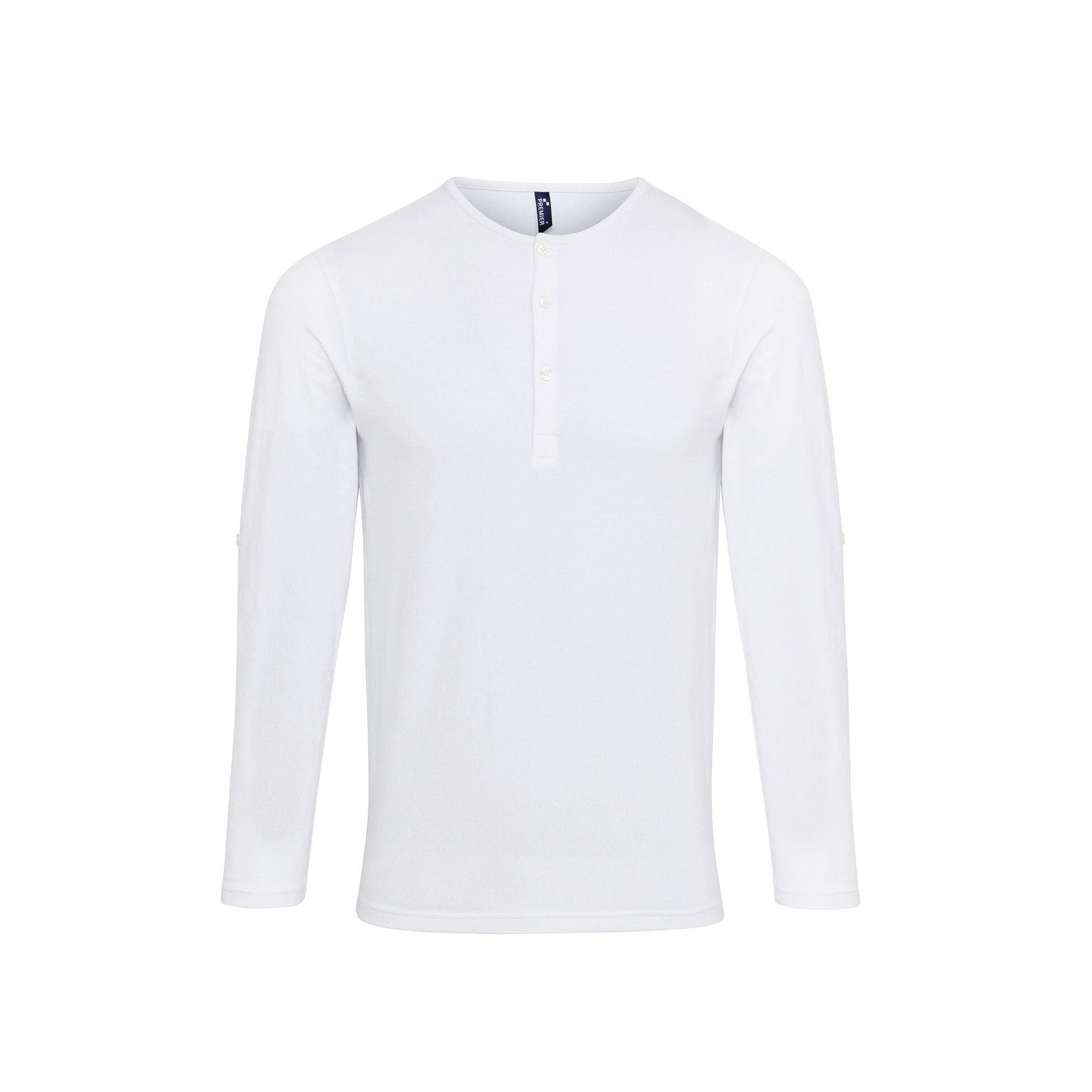 Image of Tshirt Mit Rundhalsausschnitt, Lange Ärmel Herren Weiss XS