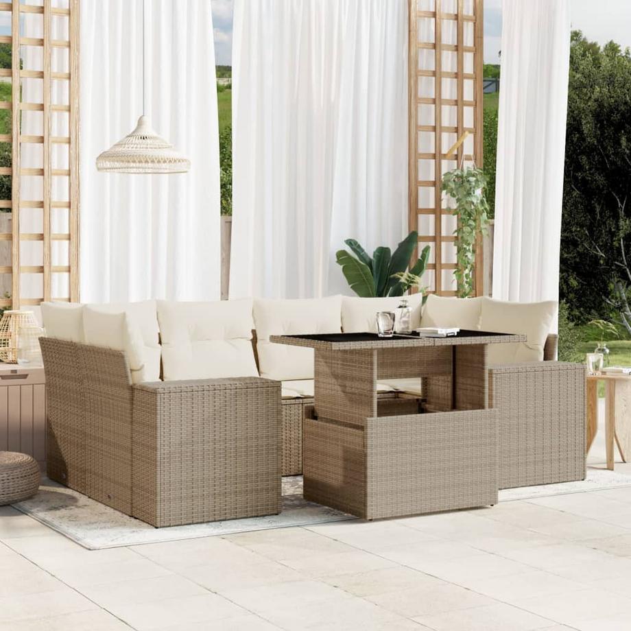 VidaXL set divano da giardino Polirattan  