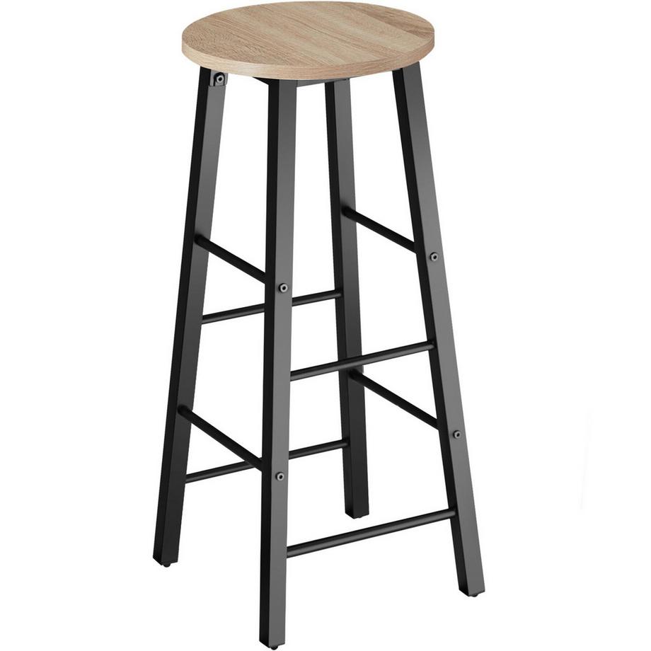 Tectake Set Barhocker Keynes Industrial Style Holz und Stahl 4er Set  