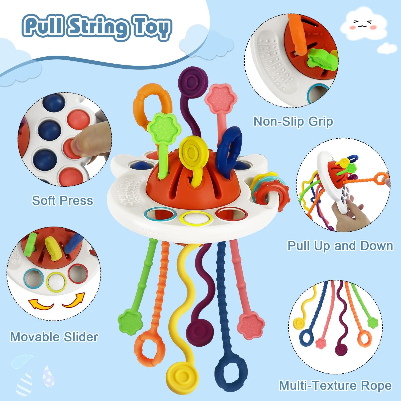 Activity-board  Pull string toy Sensory toy for babies, travel toy Early development 