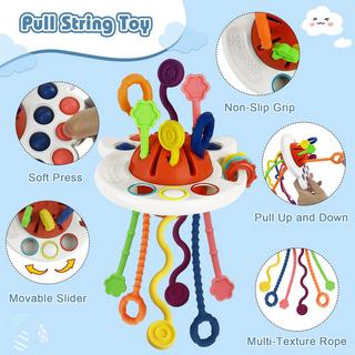 Activity-board  Pull string toy Sensory toy for babies, travel toy Early development 