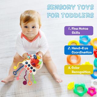 Activity-board  Pull string toy Sensory toy for babies, travel toy Early development 