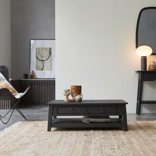 Tikamoon Table basse en pin massif Thaki Black  