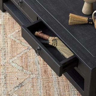 Tikamoon Couchtisch aus Kiefer massiv Thaki Black  