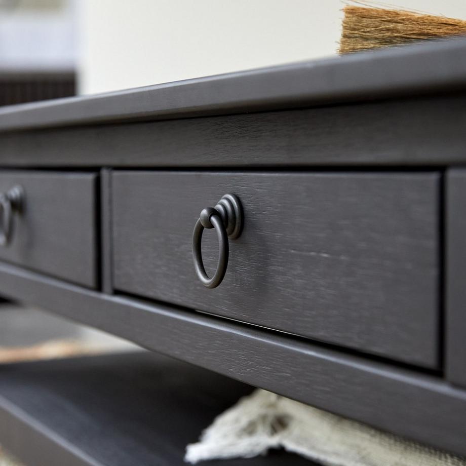 Tikamoon Tavolino in legno di pino massello Thaki Black  