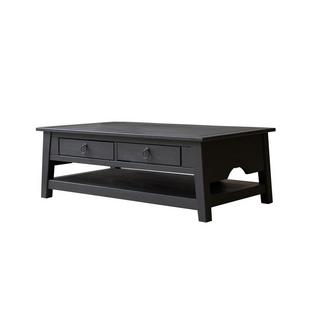 Tikamoon Table basse en pin massif Thaki Black  