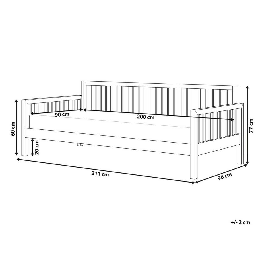 Beliani Lit de jour en Bois d'hévéa Rustique TRICOT  