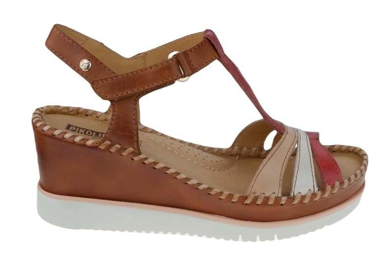 Image of Aguadulce - Leder Sandale Damen Rot 38