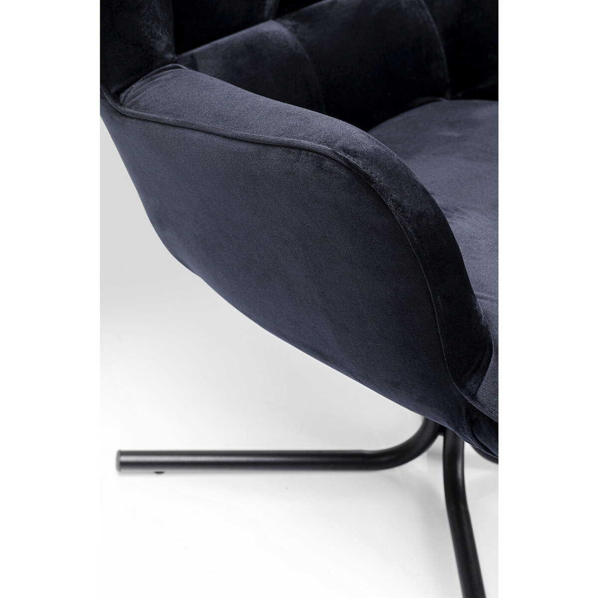 mutoni Fauteuil pivotant Oscar Velvet noir  