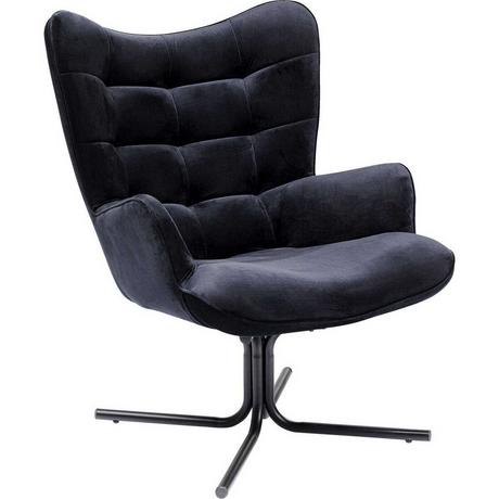 mutoni Fauteuil pivotant Oscar Velvet noir  