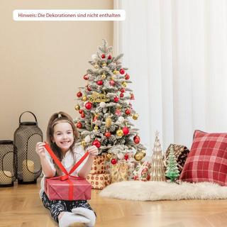 Northix 100cm Künstlicher Weihnachtsbaum beflockter Tannenbaum mit 80 mehrfarbigen LED-Lichtern  