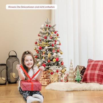 100cm Künstlicher Weihnachtsbaum beflockter Tannenbaum mit 80 mehrfarbigen LED-Lichtern