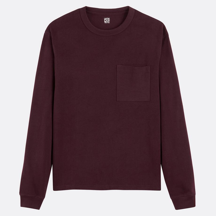 La Redoute Collections T-shirt Maniche Lunghe Cotone Spesso Tatto Morbido  