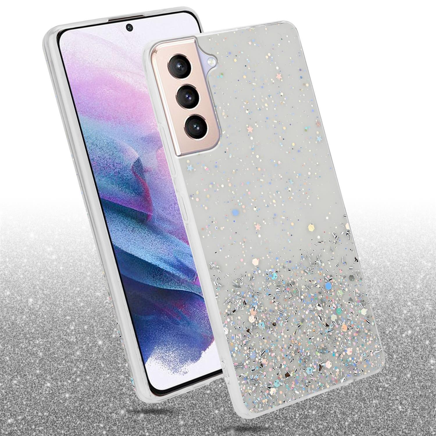 Cadorabo  Hülle für Samsung Galaxy S21 PLUS TPU Silikon mit funkelnden Glitter 