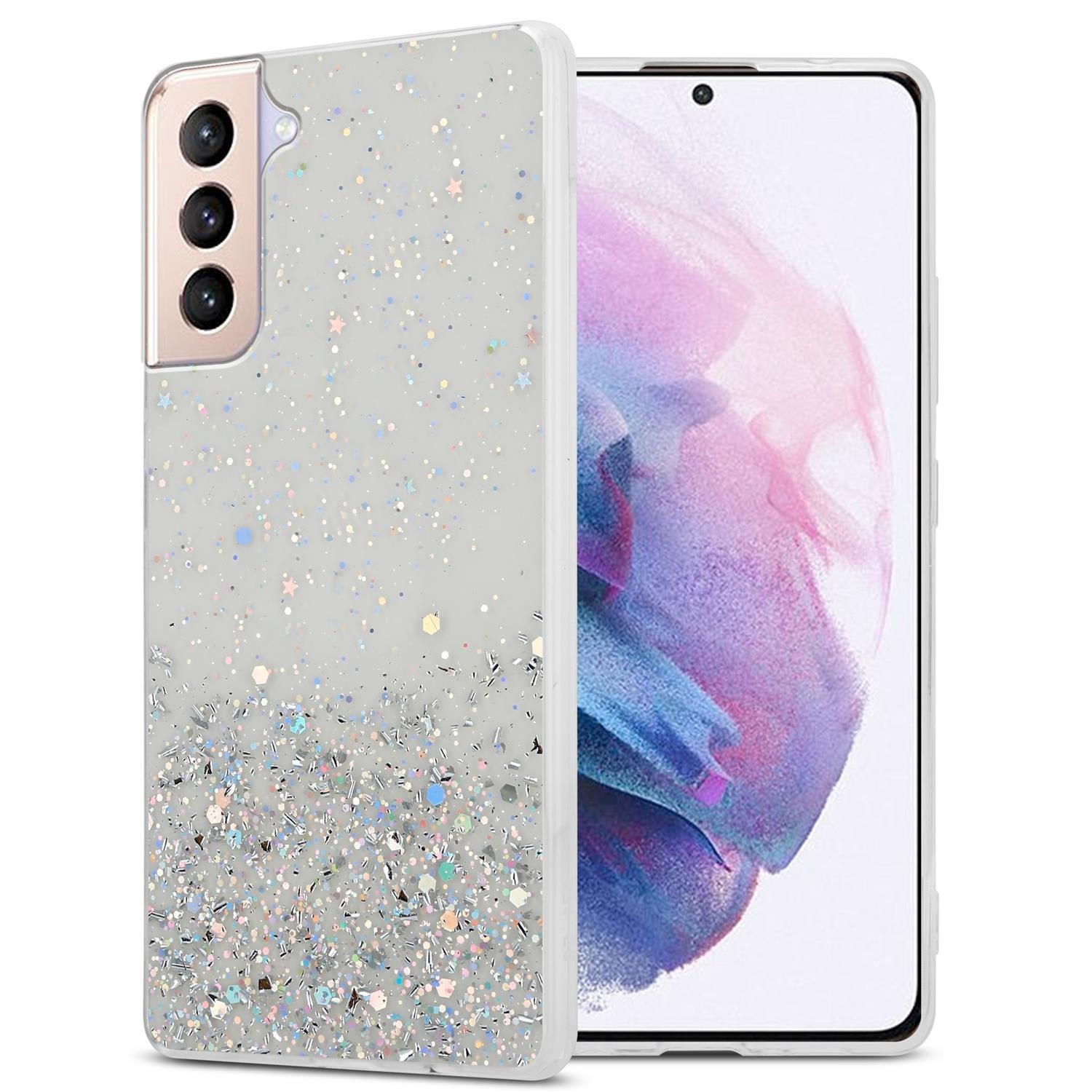 Cadorabo  Hülle für Samsung Galaxy S21 PLUS TPU Silikon mit funkelnden Glitter 