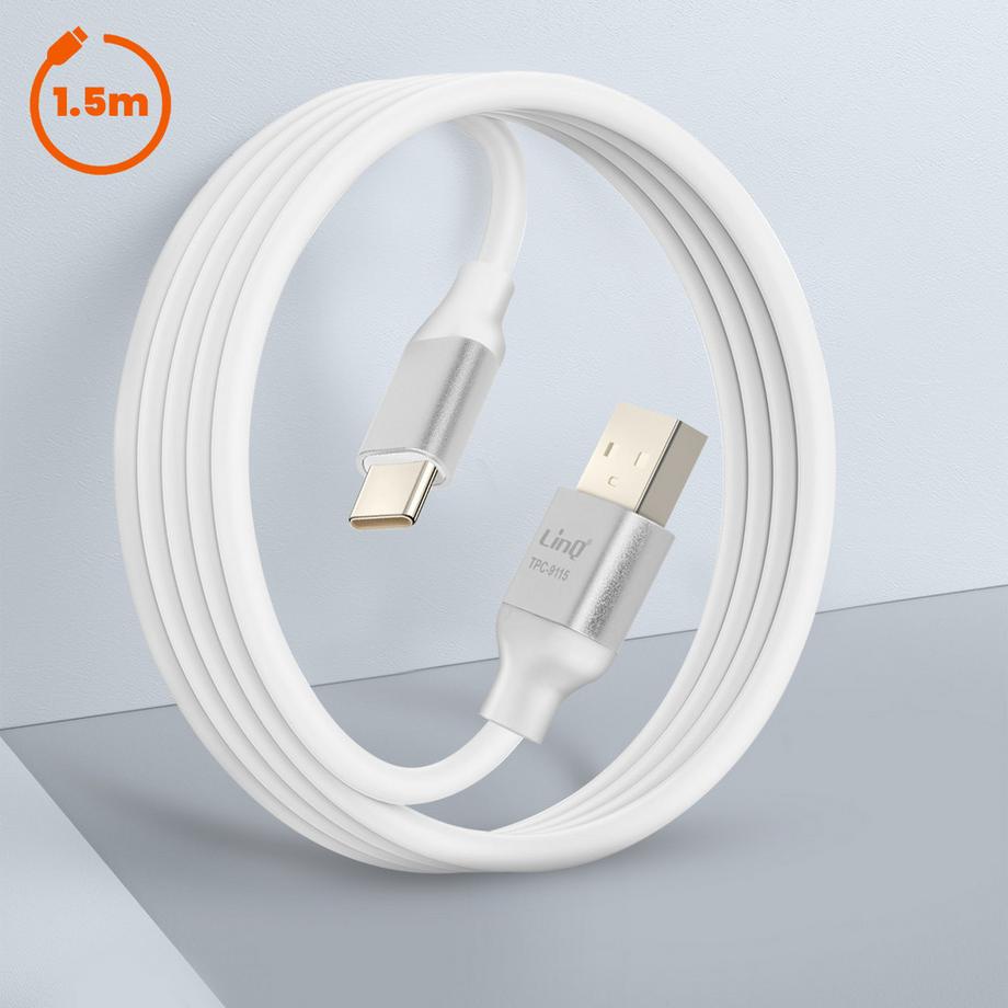 Avizar  USB / USB-C Kabel 1.5m Silber, LinQ 