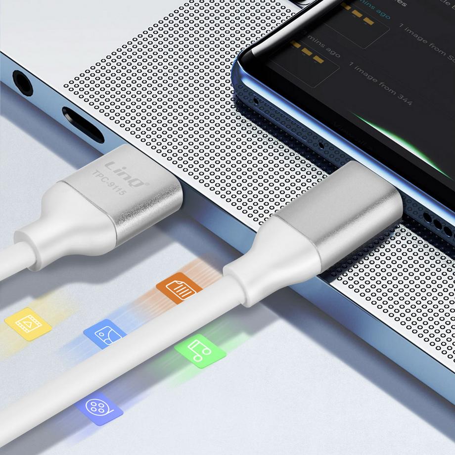 Avizar  USB / USB-C Kabel 1.5m Silber, LinQ 