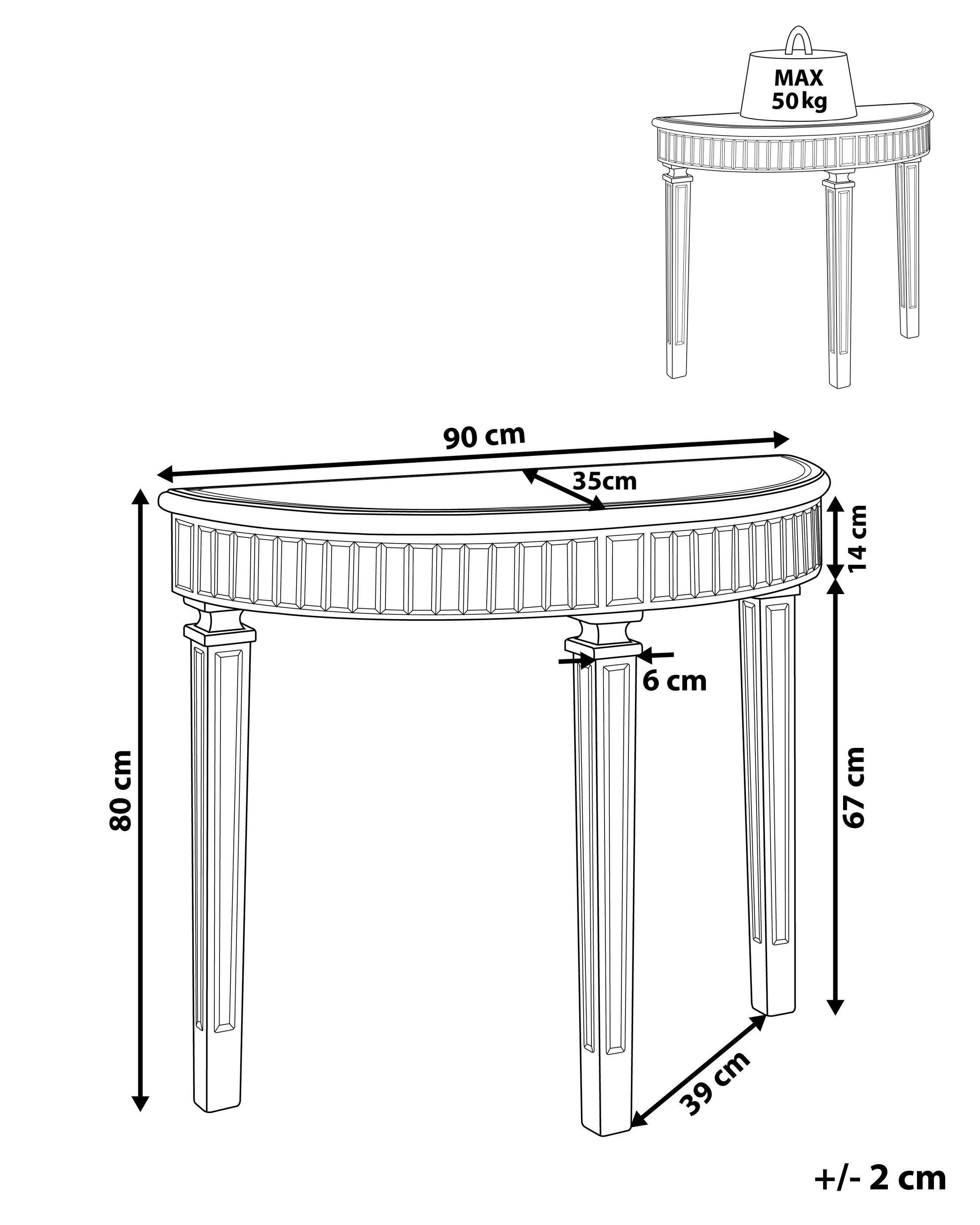 Beliani Console en Verre Glamour TOULOUSE  