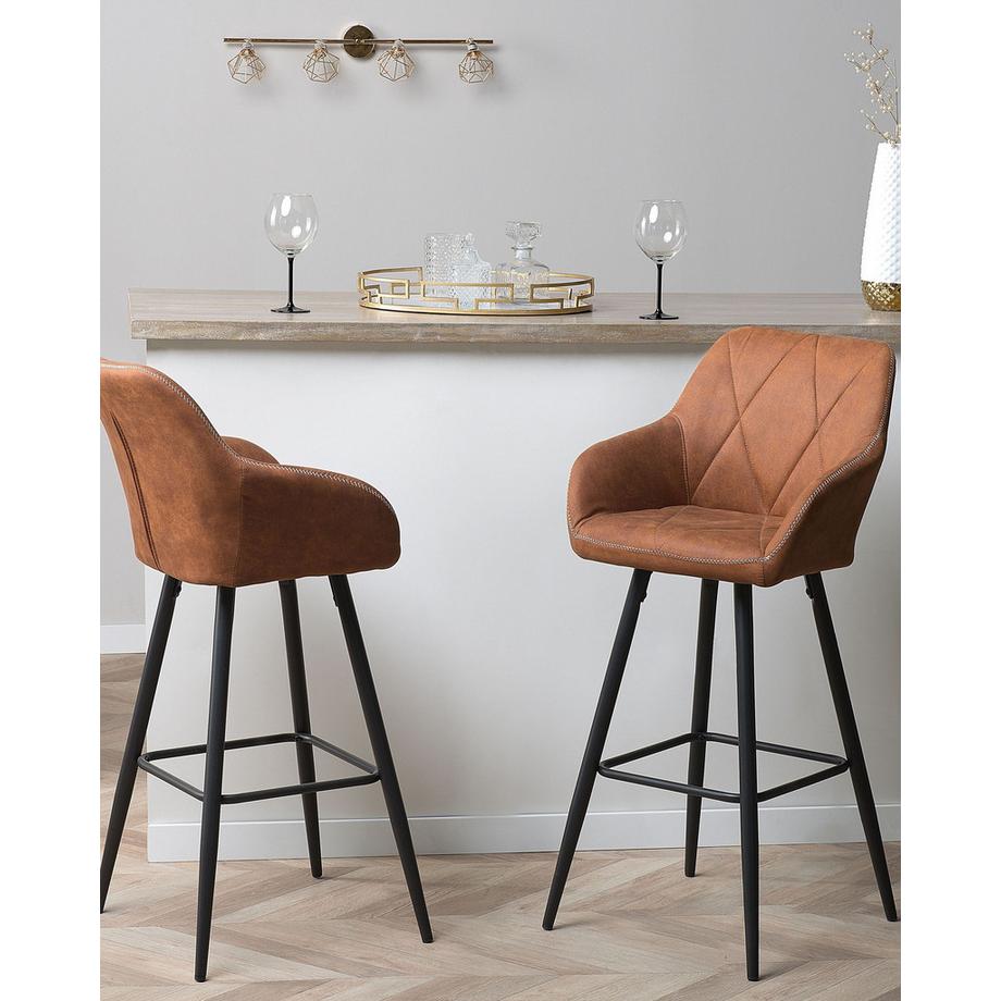 Beliani Set di 2 sedie alte en Tessuto Glamour DARIEN  