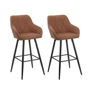 Lot de 2 chaises de bar en Polyester Glamour DARIEN