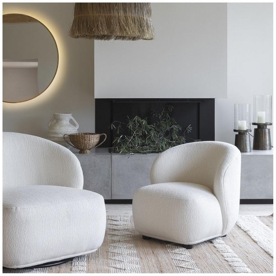 Blanc d'Ivoire Fauteuil Lisette Bouclé terracotta  