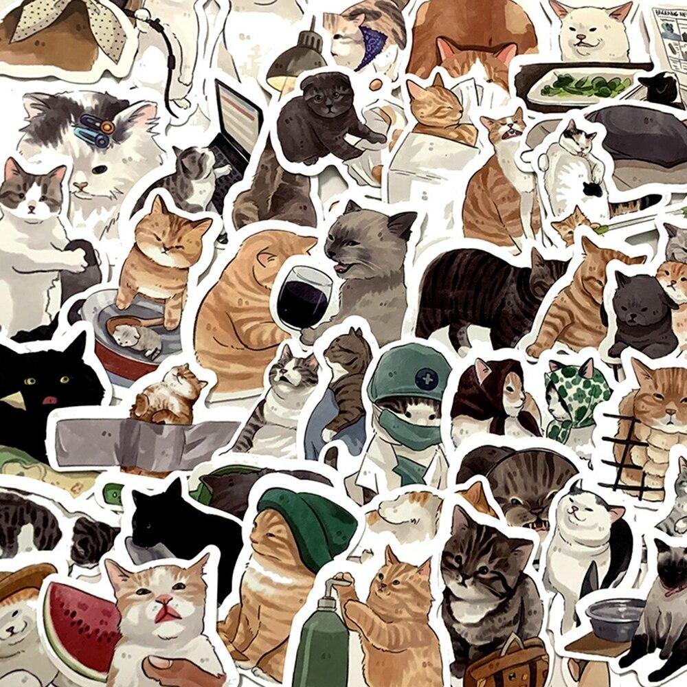 Gameloot  Autocollants - chats cartoon - 54 pcs 