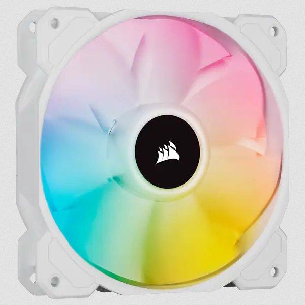 Corsair  SP Series, White SP120 RGB ELITE, 120mm RGB LED Fan with AirGuide, Single Pack 