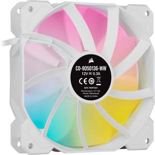 Corsair  SP Series, White SP120 RGB ELITE, 120mm RGB LED Fan with AirGuide, Single Pack 