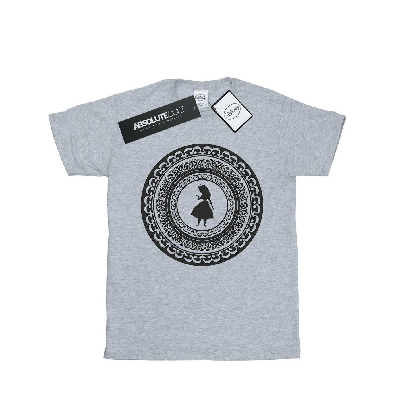 Image of Alice In Wonderland Circle Tshirt Herren Grau S