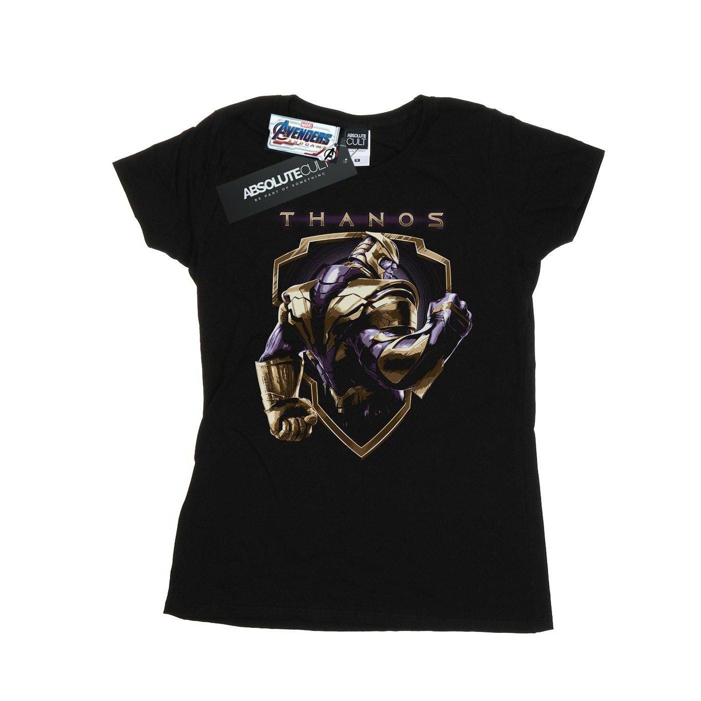 Image of Avengers Endgame Thanos Shield Tshirt Damen Schwarz M