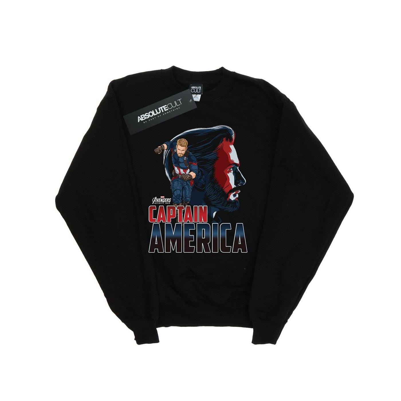 Image of Avengers Infinity War Captain America Character Sweatshirt Jungen Schwarz 152-158