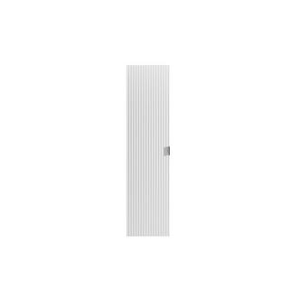 Vente-unique Colonne de salle de bain suspendue striée - Blanc mat - H140 cm - ZEVINI  