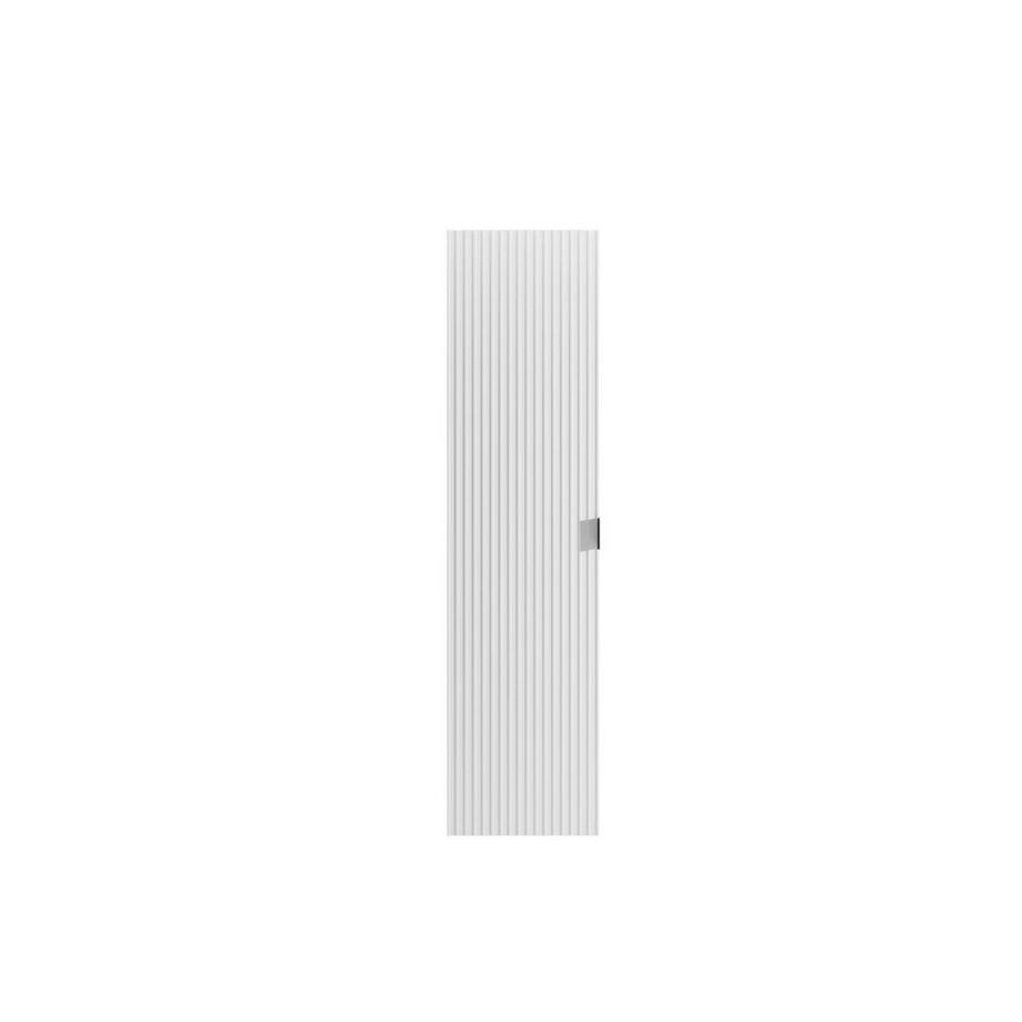 Vente-unique Colonne de salle de bain suspendue striée - Blanc mat - H140 cm - ZEVINI  