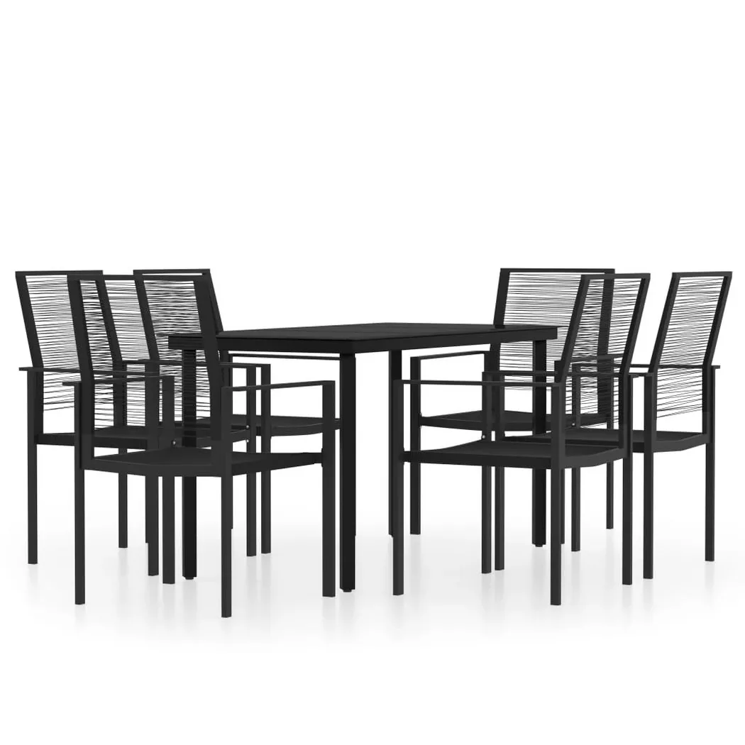 VidaXL - Ensemble de salle à manger acier, One Size, Noir