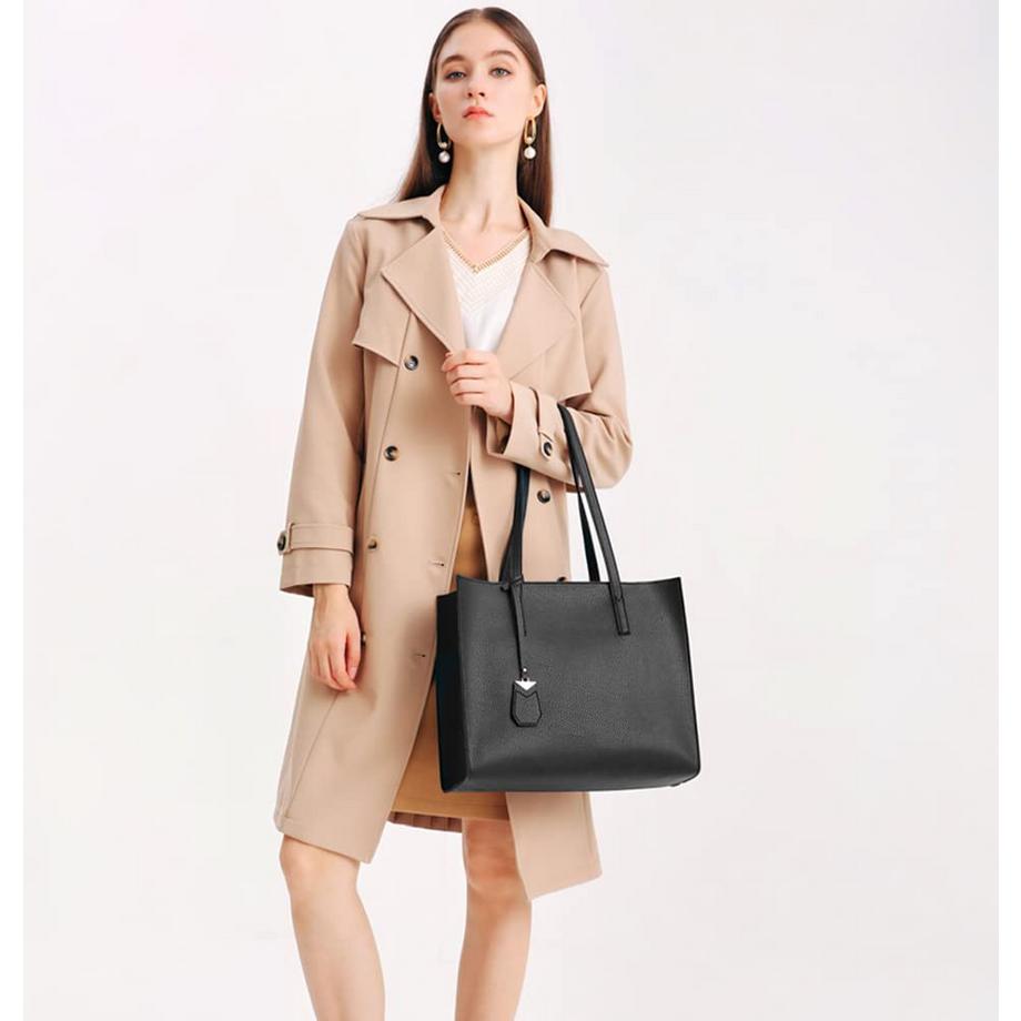 Only-bags.store Grand Sac Shopper avec Fermeture à Glissière pour Travail et Loisirs  