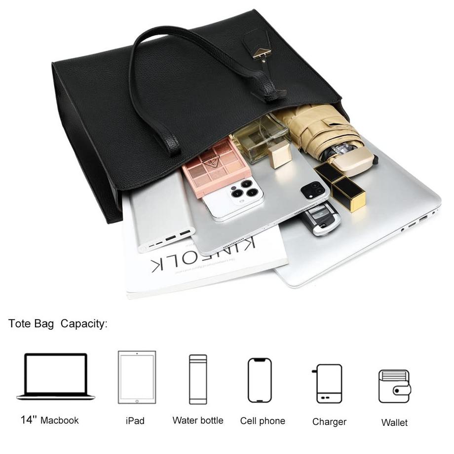 Only-bags.store Grand Sac Shopper avec Fermeture à Glissière pour Travail et Loisirs  