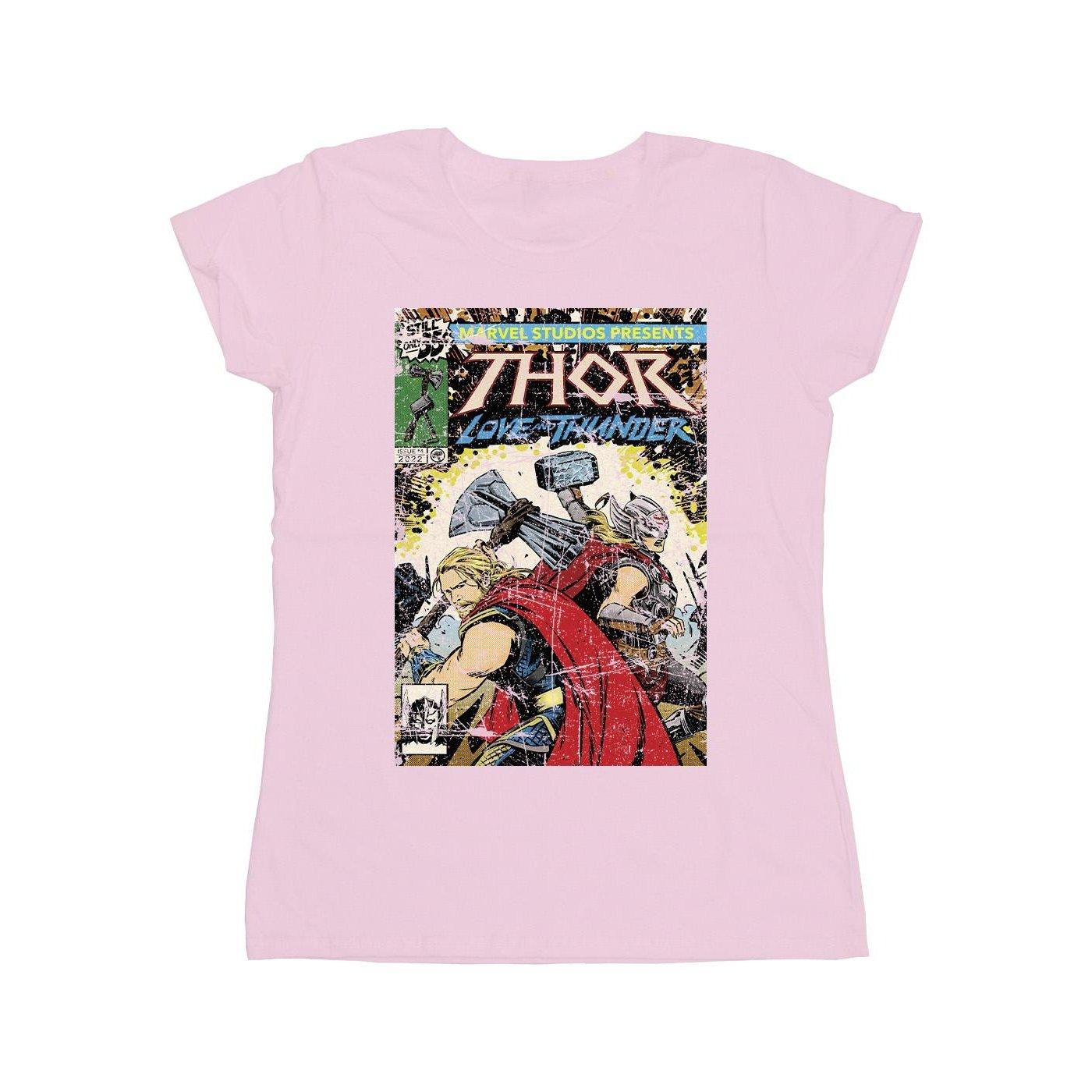 Image of Thor Love And Thunder Vintage Poster Tshirt Damen Pink XL