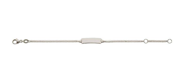 MUAU Schmuck  ID-Bracelet Panzer Weissgold 750, 1.7mm, 14cm 