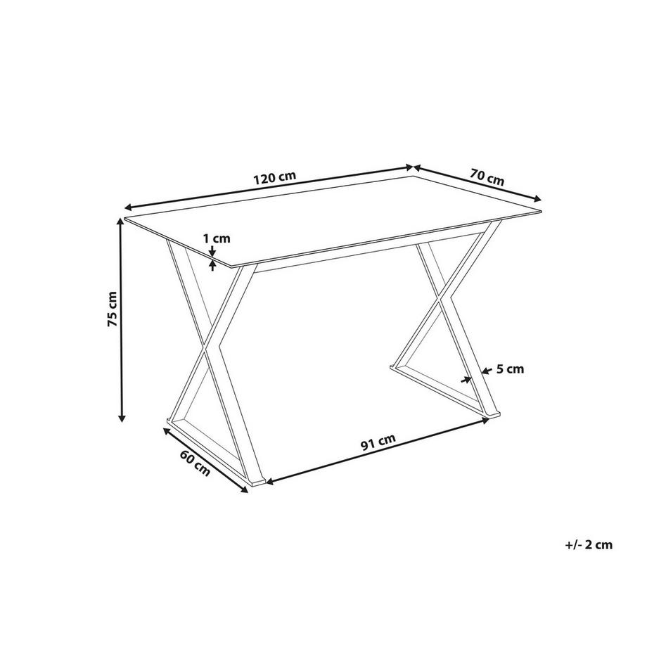 Beliani Table de repas en Verre de sécurité Glamour ATTICA  