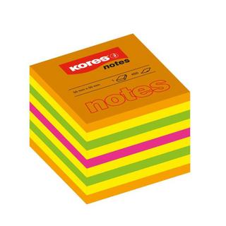 KORES KORES Haftnotiz Würfel 50x50mm N48460 Neon 4-farbig 450 Blatt  