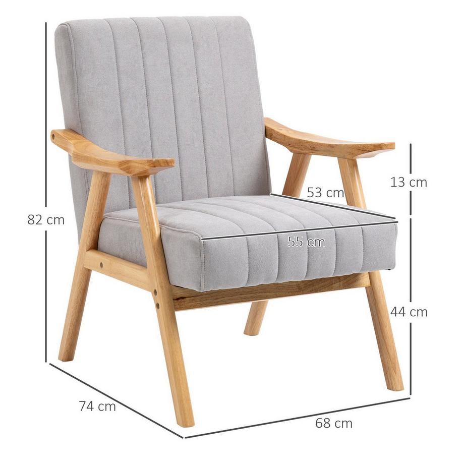 Northio Fauteuil À Oreilles, Chaise Rembourrée Avec Accoudoirs, Chaise Longue Aspect Velours, Chaise De Relaxation Au Design Scandi, Fauteuil, Pieds En Bois D'Hévéa, Gris Clair  