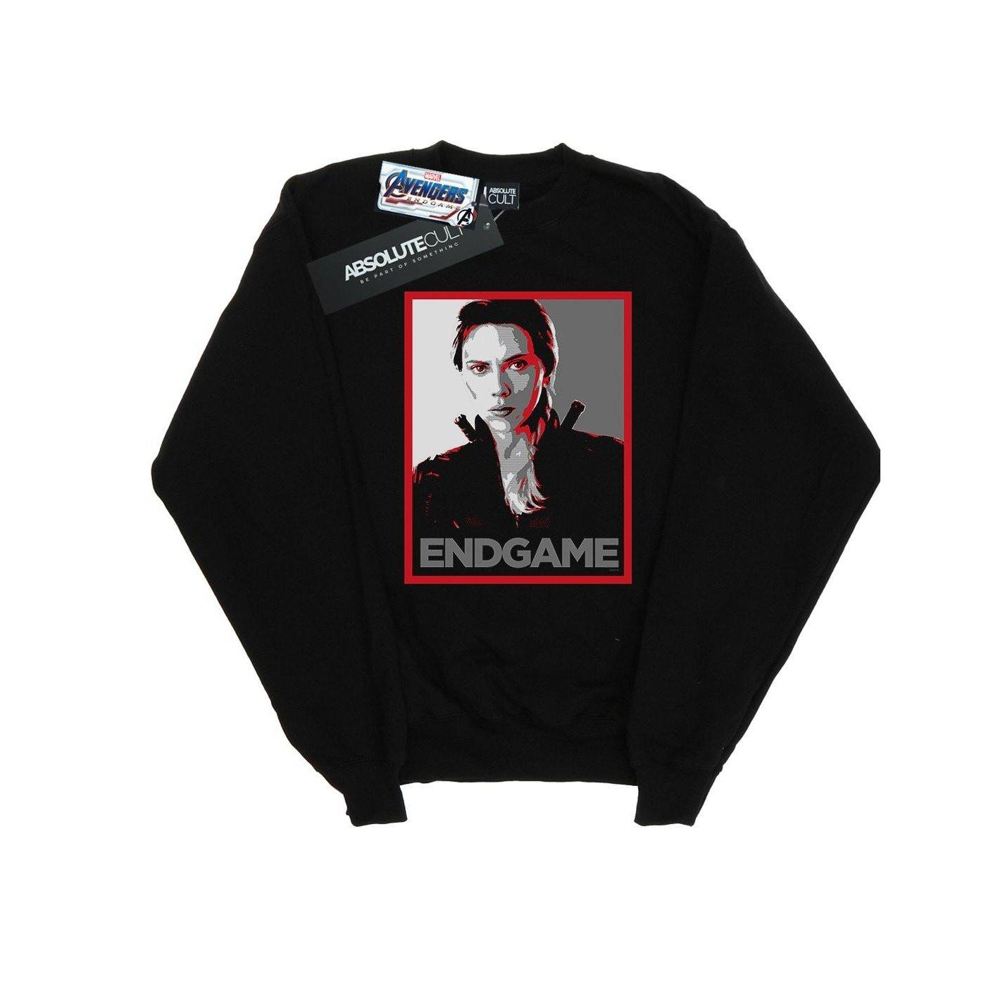 Image of Avengers Endgame Black Widow Poster Sweatshirt Unisex Schwarz 140/146
